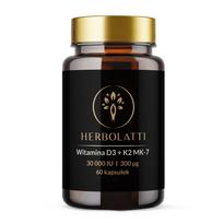 Vitaminas D3 + K2 MK-7 30000 IU 300 µg 60 kapsulių Herbolatti