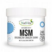 Maisto papildas NatVita MSM Organic Sulfur 750mg, 240 tabletės
