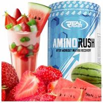 Aminorūgštys BCAA Beta Alanine Real Pharm Amino Rush 500g braškių ir arbūzų skonio