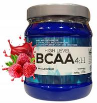 Amino rūgštys Labocore Nutrition BCAA HIGH LEVEL 4:1:1 500g aviečių