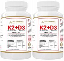 Maisto papildas AltoPharma Vitamin K2MK-7 + D3 4000IU, 120 kaps.