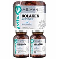Kolageno, gliukozamino ir vitamino C maisto papildas MYVITA SILVER COLLAGEN Arthro 29 mg, 60 kapsulių, 2 vnt.