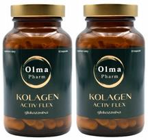 Maisto papildas Olma Pharm Collagen Activ Flex 180 kapsulių, sąnariams ir kaulams, su vitaminu C ir gliukozaminu