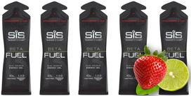 Energijos geliai SIS BETA FUEL, braškių ir laimų, 5 x 60 ml