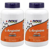 Amino rūgštis L-Arginine NOW FOODS 500mg, 250 kapsulių, 2 vnt.