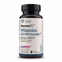 Maisto papildas PharmoVit Vitamin K2Mk7 + D3, 60 kaps.
