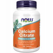 Maisto papildas NOW Calcium Citrate 100 tabletės, kalcis, vitaminas D, cinkas