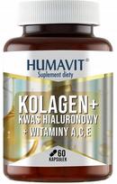 Maisto papildas Humavit Collagen + Hyaluronic Acid + vitaminai A, C, E, 60 kapsulių