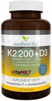 Maisto papildas Medverita Vitamin K2 MK-7 200 µg + D3 2000 IU, 120 kapsulių