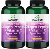 Kolagenas Swanson Hydrolyzed I ir III + C, 250 tablečių, 2 vnt.