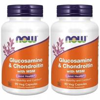Maisto papildas sąnariams Glucosamine Chondroitin MSM 90 kaps., NOW, 2 vnt.