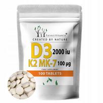 Maisto papildas FOREST RESISTANCE VITAMIN D3 2000 IU + K2 MK-7 100 mcg, 100 tablečių