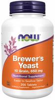 Maistinės mielės NOW Foods Brewer's Yeast 650mg, 200 tabletų