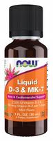Skystas vitaminas D3 ir MK-7 su mėta, 30 ml, NOW FOODS