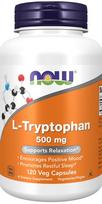 Maisto papildas NOW Foods L-Tryptophan 500mg su melatoninu, 120 kapsulių