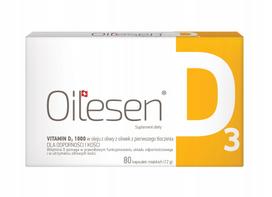 Vitaminas D3 Oilesen 1000 vaikams ir suaugusiems, 80 kapsulių