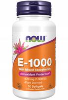 Vitaminas E-1000 Natural, NOW Foods, 50 kapsulių