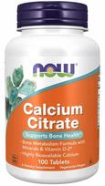 Maisto papildas NOW Foods Calcium Citrate 300mg su vitaminu D, 100 tablečių