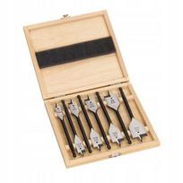 Medžio grąžtų rinkinys, plokščios formos, 12–32 mm, 8 vnt., šešiakampiu kotu