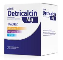 Maisto papildas DETRICALCIN MG, 20 pakelių, magnis, kalcis, vitaminas D3 ir K2, citrinų skonio