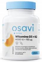 Maisto papildas Osavi VITAMIN D3 + K2 4000IU + 150mcg, 60 kapsulių