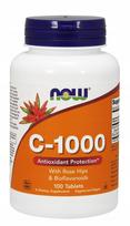 Vitaminų papildas NOW Vitamin C-1000 su erškėtuogėmis ir bioflavonoidais, 100 tablečių