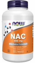 Maisto papildas NOW Foods NAC 600mg su L-cisteinu ir selenu 25mcg, 250 kapsulių