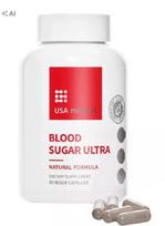 Kraujospūdžio kapsulės USA Medical Blood Sugar Ultra 60vcaps su chromu, šilkmedžiu ir taurinu