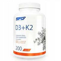 Vitaminai D3 + K2, 200 tablečių, SFD