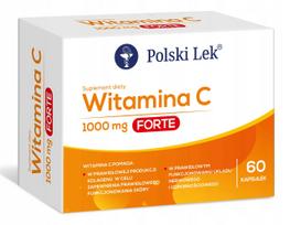 Vitaminas C 1000 mg FORTE Polski Lek 60 kapsulių