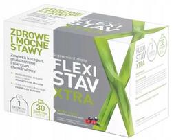FlexiStav Xtra sąnarių milteliai, 30 pakelių, juodųjų serbentų-spanguolių skonio