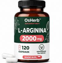Aminorūgštis L-Arginine 2000 mg, 120 kapsulių, Osherb