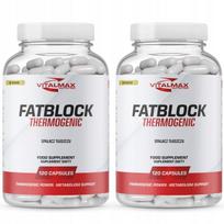 Maisto papildas VITALMAX FATBLOCK THERMOGENIC 2x120K su kofeinu, tirozinu, HCA