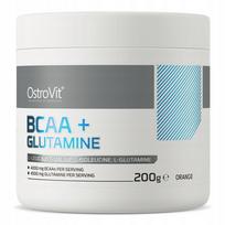 Aminorūgštys OstroVit BCAA Glutamine 200 g, apelsinų skonio