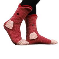 Megztos kojinės su gyvūnais Juokingos krokodilo kojinės Šiltos žieminės grindų kojinės Unisex Mielos ryklio žuvies kojinės Dovana Kalėdoms Valentino dienai Motinos dienai rožinė