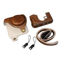 Premium Leather Camera Cover For X Half Film Camera Scratch Resistant and Precise Cut Control Access Port tamsiai ruda spalva