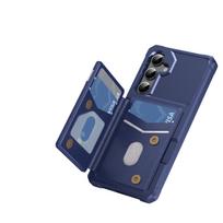 For Samsung Galaxy A17 A36 A26 A55 A25 5G A15 A05 A34 A73 A53 A12 Case with Card Holder, Heavy Duty Shockproof Flip Wallet Cover For Galaxy A52 mėlyna