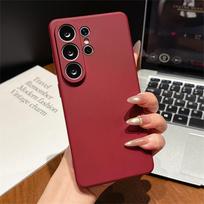 Liquid Silicone Case For For Samsung S26 S25 S24 S23 S22 S21 S20 Ultra Plus Edge Frosted Shockproof Cases For For Samsung S25 S24 S23 FE Galaxy S21 5G brown