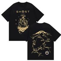 Ghost of Yotei Graphic T Shirt Japanese Samurai Cosplay Game Clothing T-shirt Unisex Y2K Fashion Hip Hop Streetwear Oversized Tshirt 4XL gray