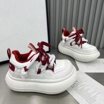 Storu padu didelis priekis negražiai mielos duonos formos batai nauji patogūs mažos spalvos derinimo laisvalaikio sportbačiai 35【foot length 22.5cm】