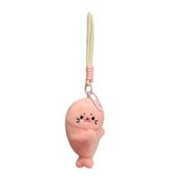 Magnetic Seal Plush Keychain, Cute Stuffed Animal Keyring, Soft Seal Plushie for Bag Purse, Fridge Magnet Gift for Girls rožinė