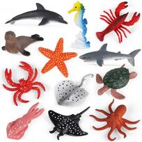 12 vnt. Plastikiniai Jūros Gyvūnai Ornamentai Jūrų Žvaigždės Imituotos Žuvų Bakelio Dekoracijos Namų Biuro Dekoras 12pcs red