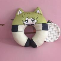 Bungou Stray Dogs Edogawa Rampo Cosplay Kelioninė kaklo pagalvė Fyodor Dostoyevsky U formos pliušinė pagalvėlė žaislas 32cm white