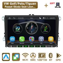 Car radio 2 din,9 inches,VW/Volkswagen Skoda Octavia golf 5 6 touran passat B6 polo Jetta Coche Seat,Android Auto,Multimedia player black