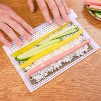 „Pasidaryk pats“ sušių ritinėlių kilimėliai, plaunami daugkartinio naudojimo sušių formelių kilimėliai „pasidaryk pats“ maisto sukimo ryžių kočiojimo aparatas torto ritininis padėklas one size white