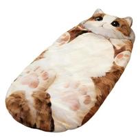 Soft Plush Plush Sleeping Bag Cozy Camping Sleeping Bag Cute Cat Envelope Sleeping Bag  Indoor Use 5 beige