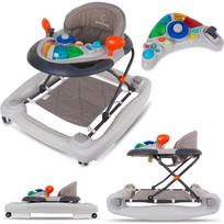 Sun Baby Grand Prix 2-in-1 Interaktyvus kūdikio vaikštynė ir sūpynės pilkos