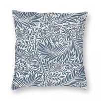 William Morris Larkspur Delphinium Square Pillowcase Polyester Linen Velvet Creative Zip Decorative Home Cushion Cover 30cmx30cm(12x12Inch) white