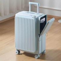 JOURHEY SHI Lightweight Side-Opening Carry-On Suitcase 20-inch white