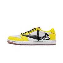 Jordan x Travis Scott Air Jordan 1 Sharp Spirits Low top Vintage Basketball Shoes Women's Yellow DZ4137-700(Team1879-) 42.5